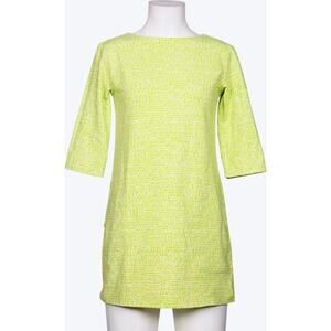 Marimekko Abstract Cotton‎ Tunic Dress Lime Green White Scribble Small